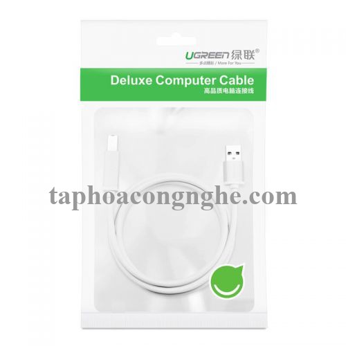 Ugreen 10482 5M màu Trắng Cáp USB 2.0 sang USB B máy in US104 30010482
